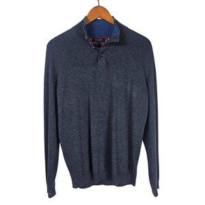 Ted Baker London Wool Blend Funnel Neck Sweater S Charcoal Quiet Luxury Academia